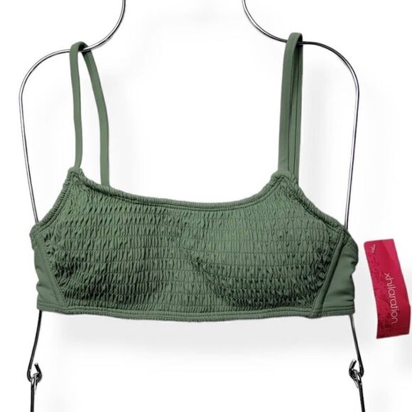 Xhilaration  Sage Shirred Bandeau Bikini Top Small Jrs. 0-2 - Picture 1 of 3